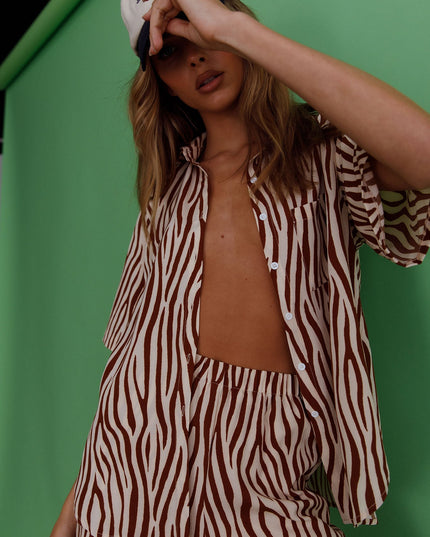 Brown Hunch Pants Zebra