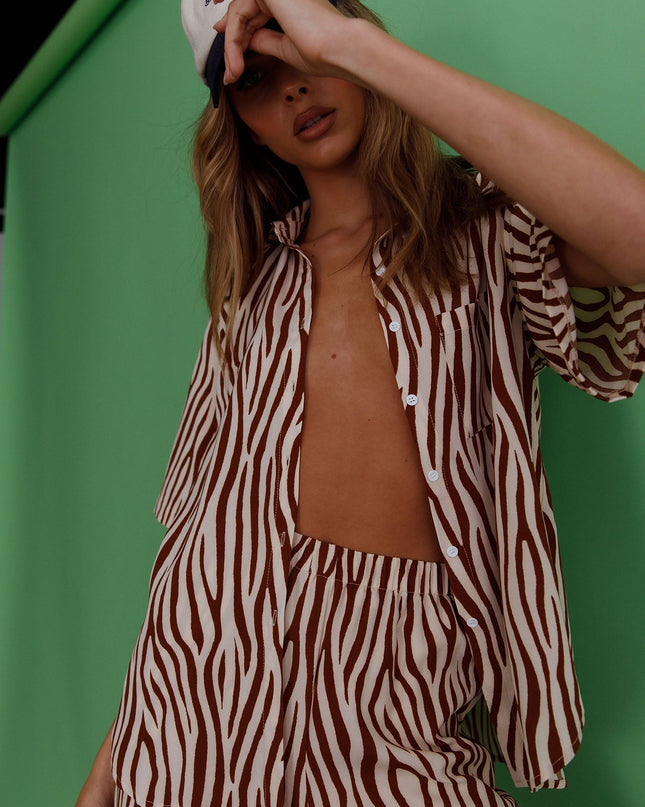 Brown Hunch Pants Zebra
