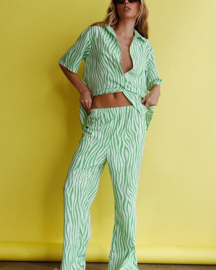 Green Hunch Pants Zebra