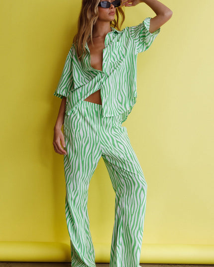 Green Hunch Pants Zebra