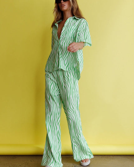 Green Hunch Pants Zebra
