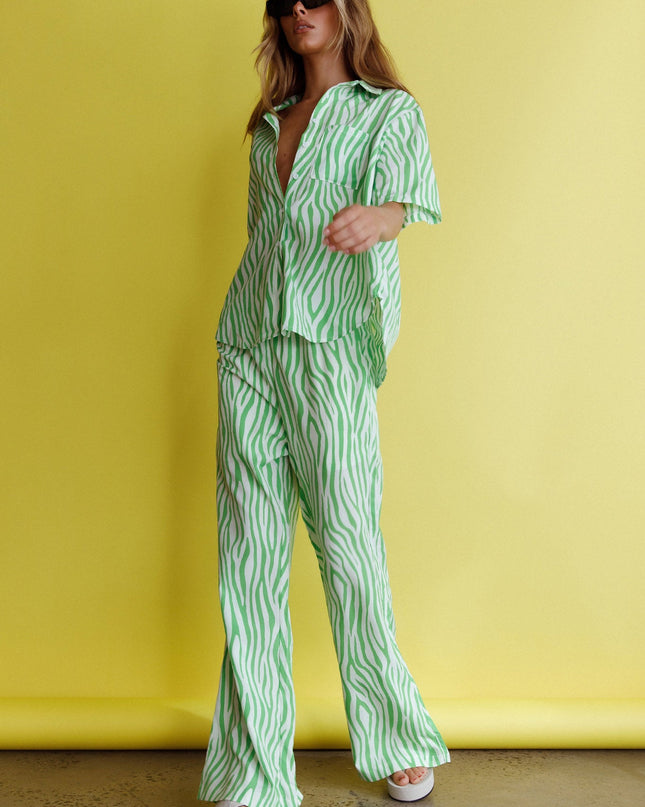 Green Hunch Pants Zebra