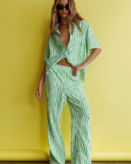Green Hunch Pants Zebra