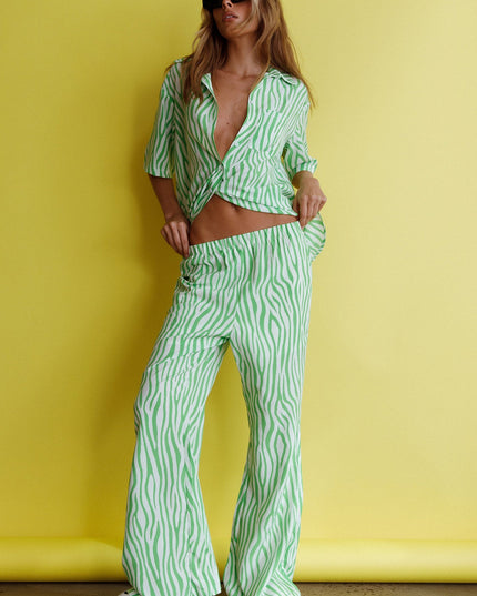 Green Hunch Pants Zebra