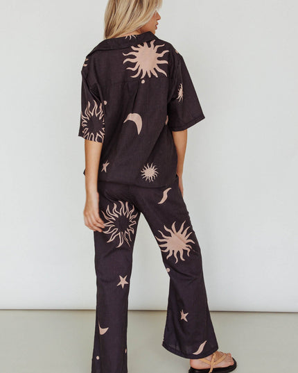 Black Hunch Pants Sun Moon