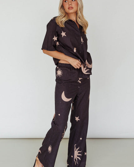 Black Hunch Pants Sun Moon