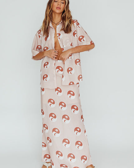 Rose Hunch Button Shirt Yin Yang