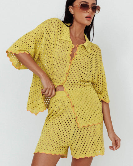 Hunch Crochet Shorts Avocado/Pumpkin