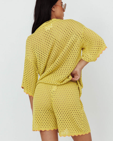Hunch Crochet Shorts Avocado/Pumpkin