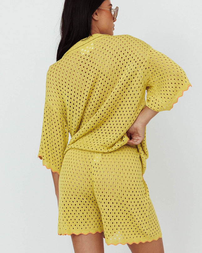 Hunch Crochet Shorts Avocado/Pumpkin