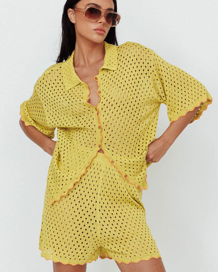 Hunch Crochet Shorts Avocado/Pumpkin