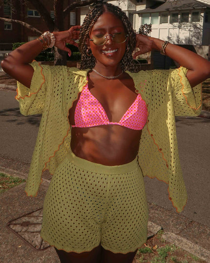 Hunch Crochet Shorts Avocado/Pumpkin
