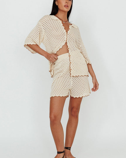 Hunch Crochet Shorts Nutmeg/Shell