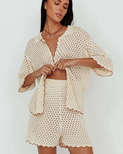 Hunch Crochet Shorts Nutmeg/Shell