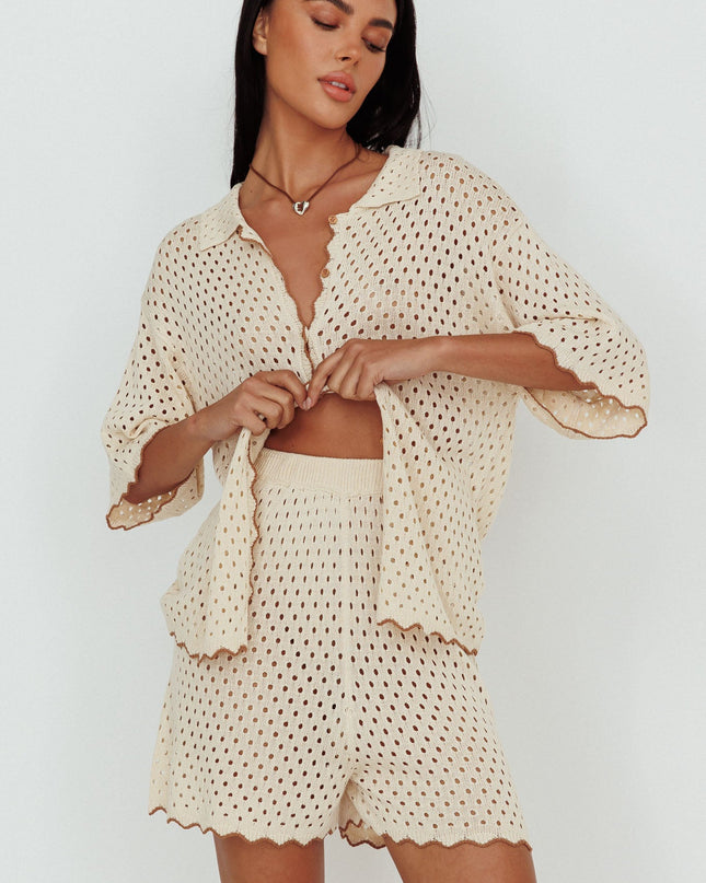 Hunch Crochet Shorts Nutmeg/Shell
