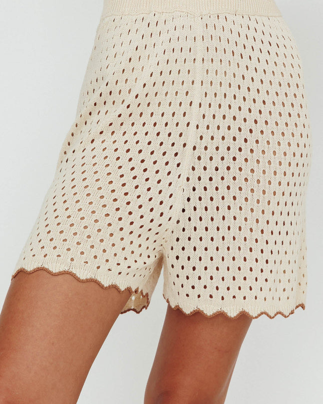 Hunch Crochet Shorts Nutmeg/Shell