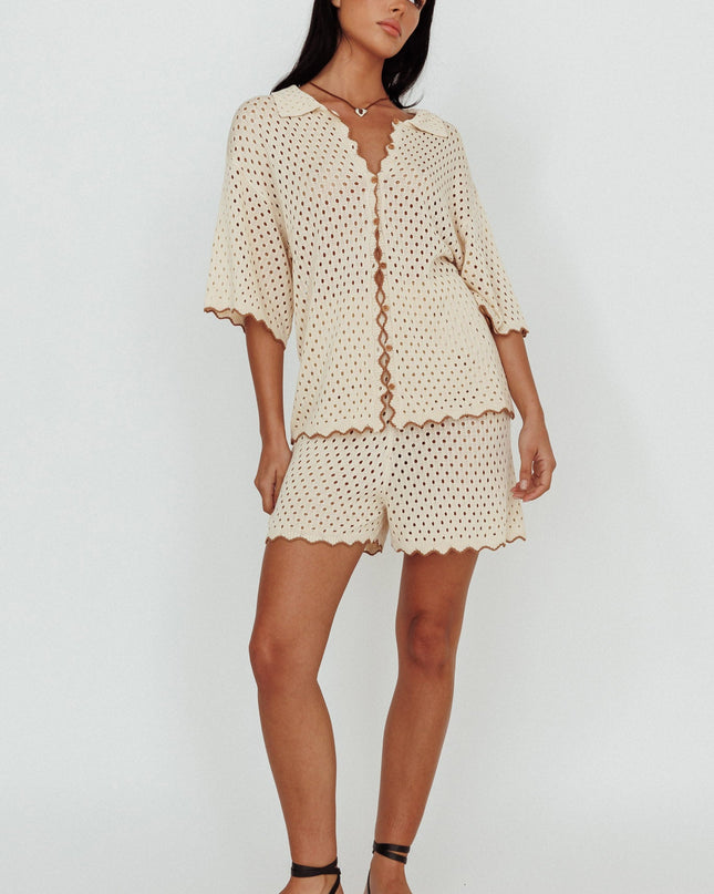 Hunch Crochet Shorts Nutmeg/Shell
