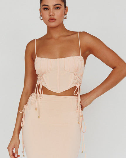 Corset Crop Top Egg Shell