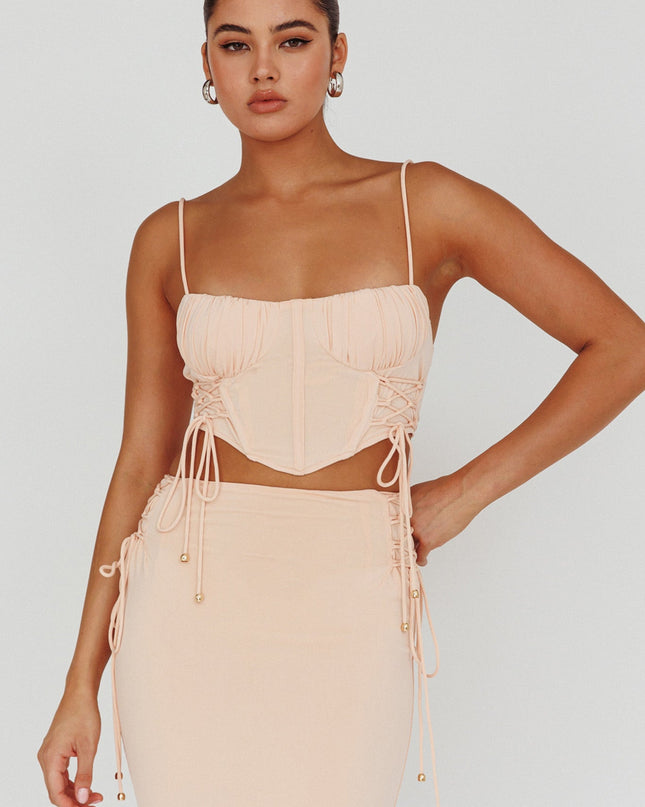 Corset Crop Top Egg Shell