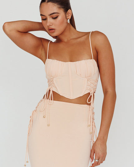 Corset Crop Top Egg Shell