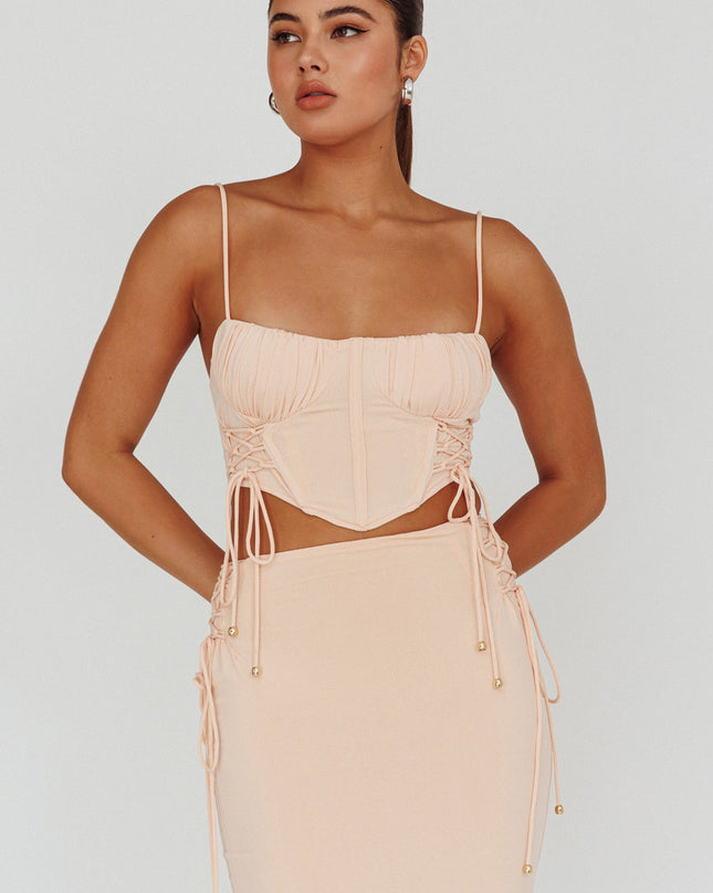 Corset Crop Top Egg Shell