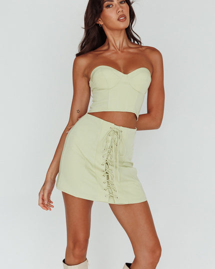 Mint Ventura Lace-Up Skirt