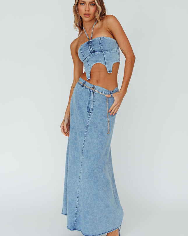 Denim Blue Romcom Maxi Skirt