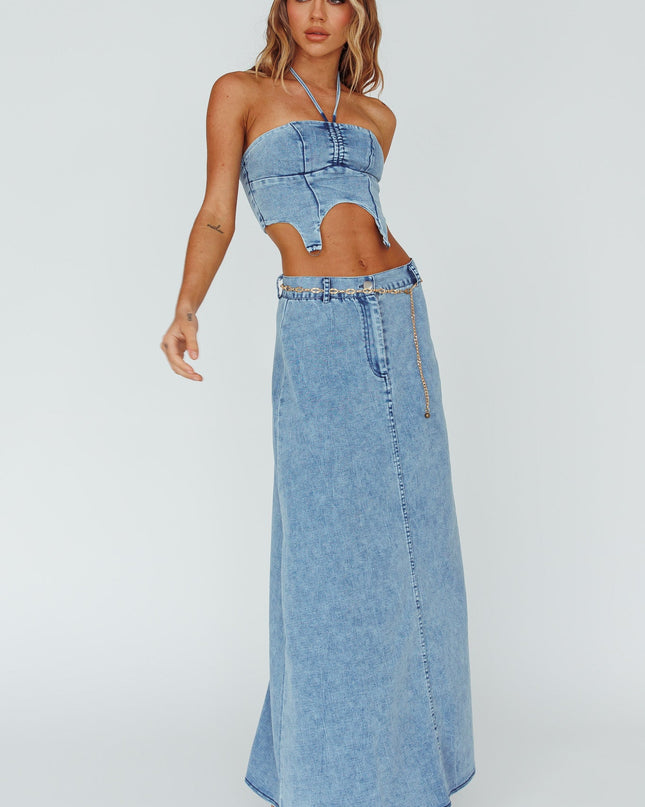 Denim Blue Romcom Maxi Skirt