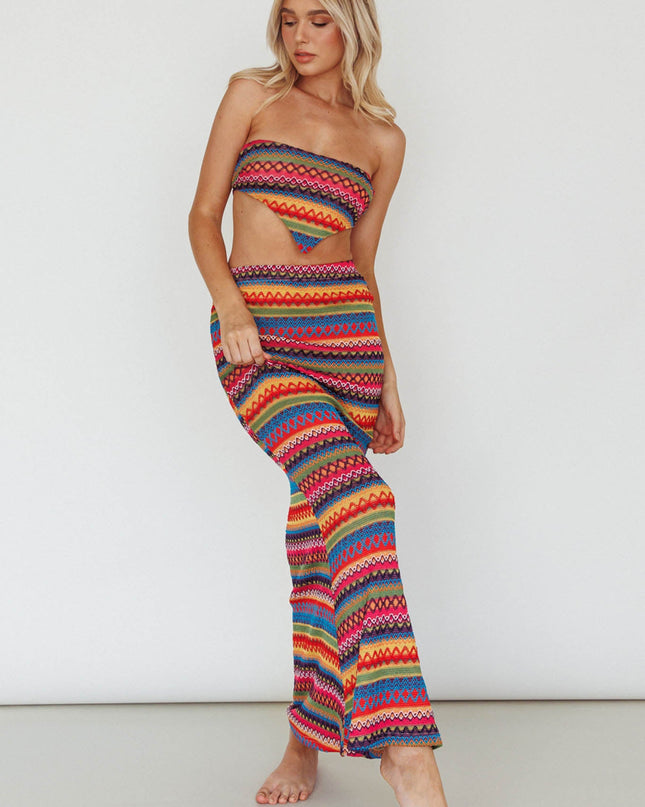 Multi Tied Back Crop Top Pink