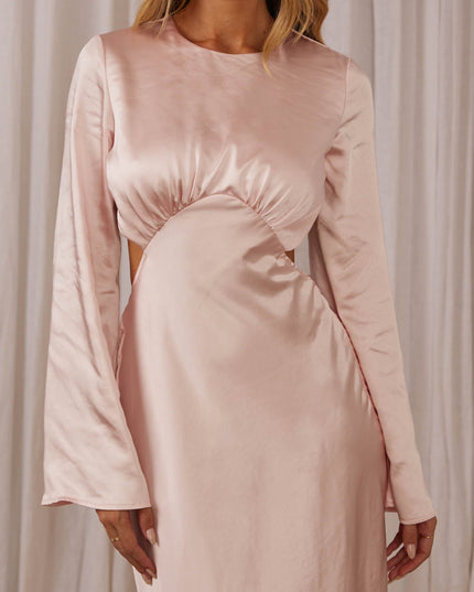 Blush Bell Sleeve Cut-Out Midi Dress