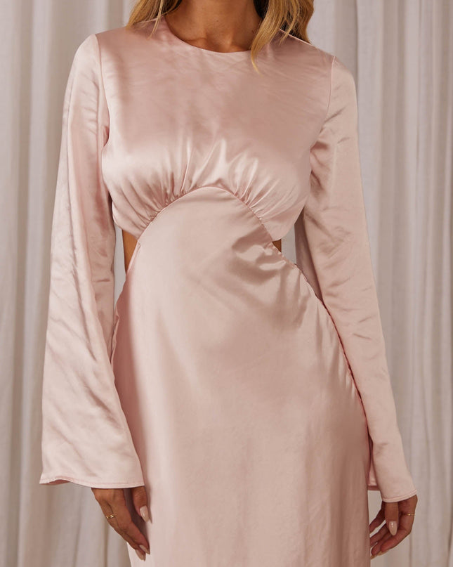 Blush Bell Sleeve Cut-Out Midi Dress
