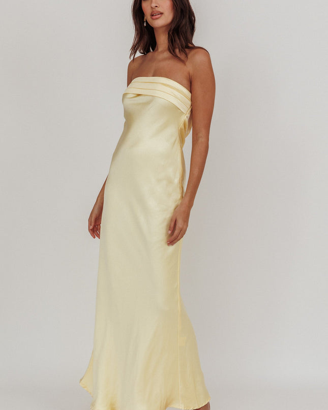 Butter Strapless Open Back Maxi Dress