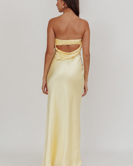 Butter Strapless Open Back Maxi Dress