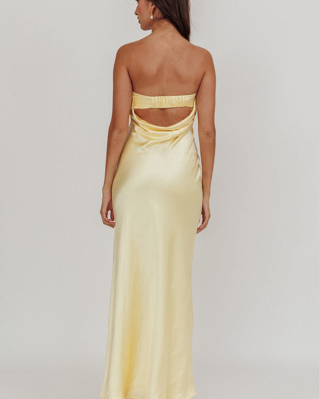 Butter Strapless Open Back Maxi Dress