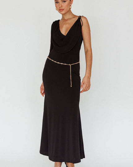 Black Star Walker One Sleeve Maxi Dress