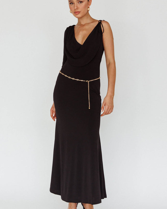 Black Star Walker One Sleeve Maxi Dress