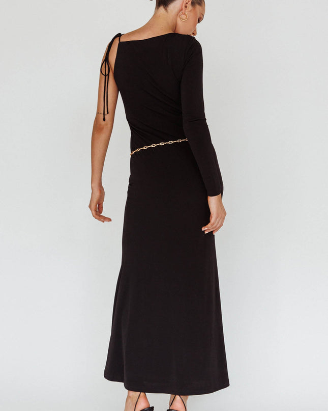 Black Star Walker One Sleeve Maxi Dress