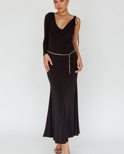 Black Star Walker One Sleeve Maxi Dress