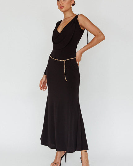 Black Star Walker One Sleeve Maxi Dress
