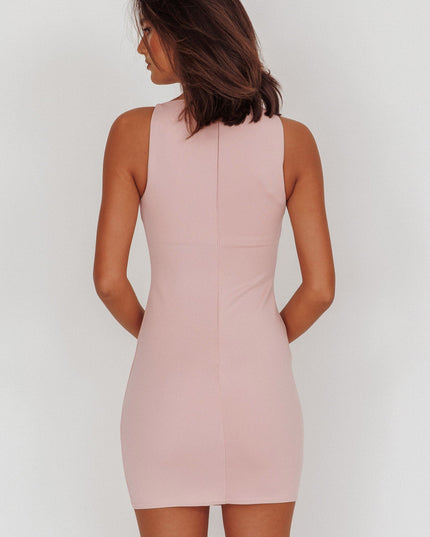 Dusty Pink Sleeveless Mini Dress