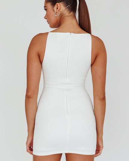 White Sleeveless Mini Dress