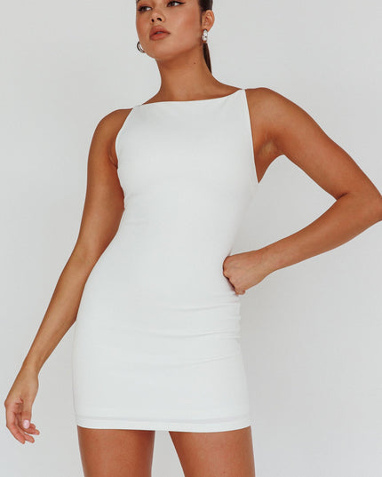 White Sleeveless Mini Dress