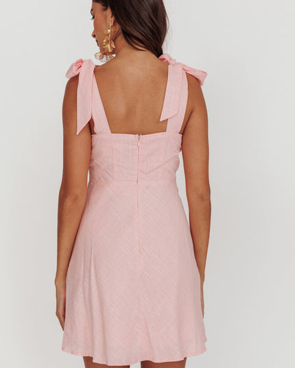 Baby Pink Shoulder Mini Dress