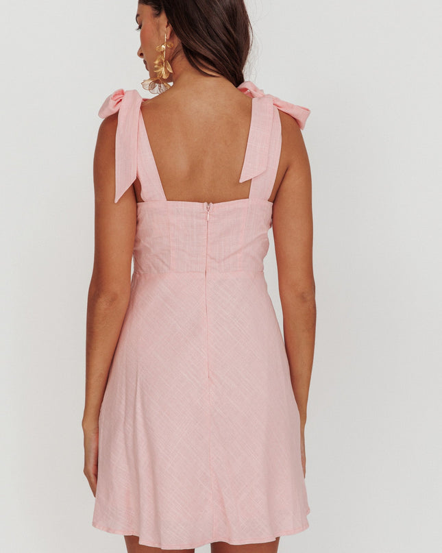 Baby Pink Shoulder Mini Dress