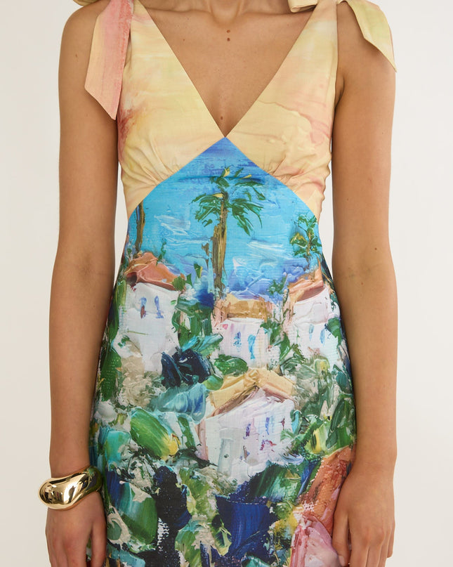 Tied Shoulder Mini Dress Euro