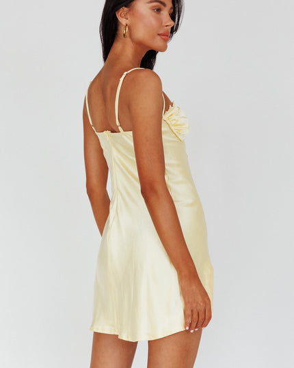 Butter Lace Trim Bust Tie Mini Dress