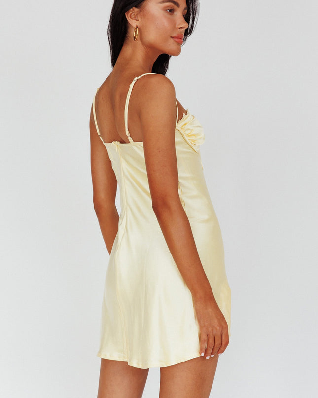 Butter Lace Trim Bust Tie Mini Dress