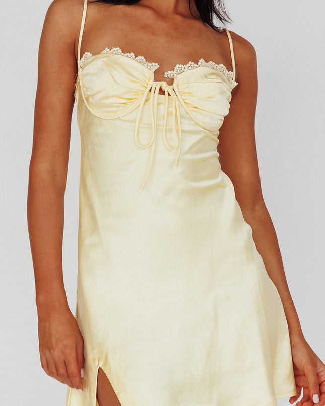 Butter Lace Trim Bust Tie Mini Dress