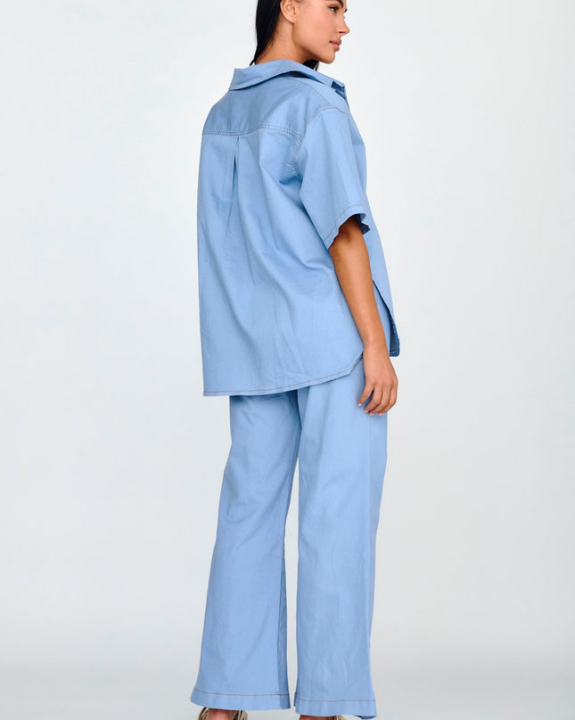 Denim Blue Aura Long Pants