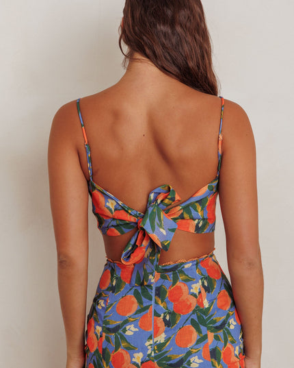 Orange Scallop Trim Crop Top Citrus
